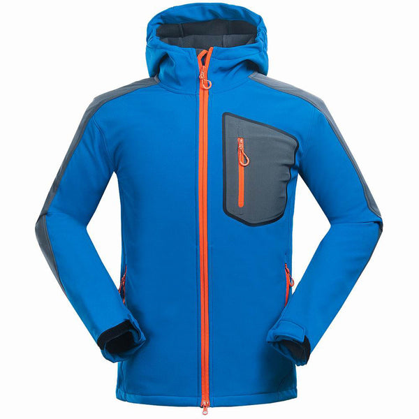 Men Outdoor Softshell Jacket Waterproof Windproof Hiking Coat