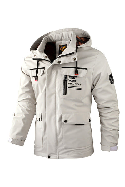 Mens Casual Hooded Windbreaker Waterproof Softshell Winter Jacket Coat