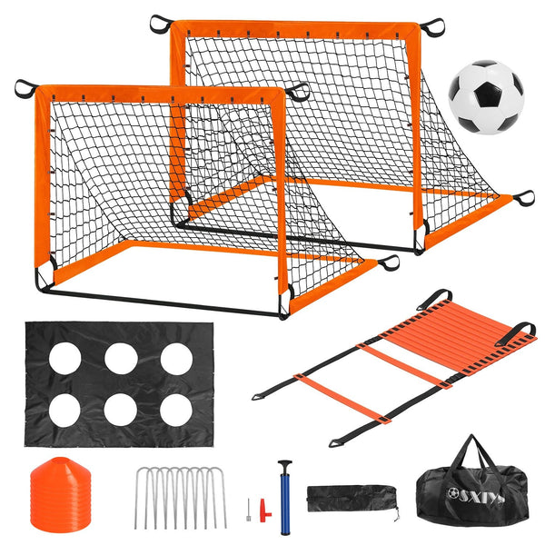 Kids Soccer Goal Set Portable Training Equipment with Accessories