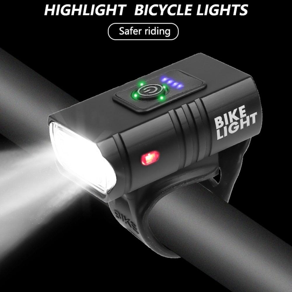 USB Rechargeable Smart Bicycle Front Light LED Headlight Super Bright
