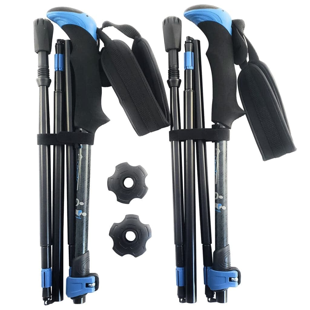 Travel Folding Hiking Poles with Accessories Adjustable Lightweight Trekking